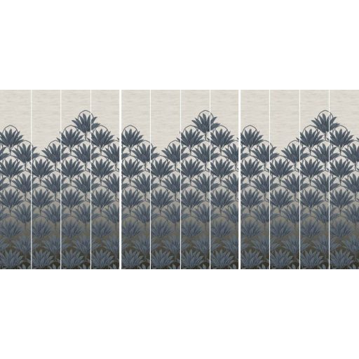 EMIL & HUGO Zanzibar 290287 BLOOM DECO Natur trópusi virágzattá alakuló pálmafák kőmosott indigókék homokszín digitális panel