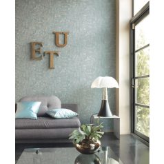   Antikolt vakolathatású strukturált fémes minta fehér kék zöldeskék bézs és barna tónus tapéta