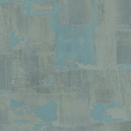 Patchwork jellegű szines beton mintázat türkiz szürke és szürkésbézs tónus tapéta