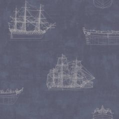  A flotta gyöngyszemei vitorláshajók tengerészkék és fehér tónus tapéta
