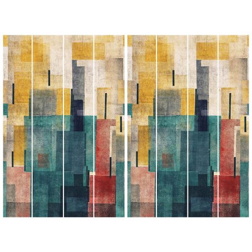 Absztrakt formanyelv ragyogó színjáték - Tokio építészete sárga sokszínű falpanel