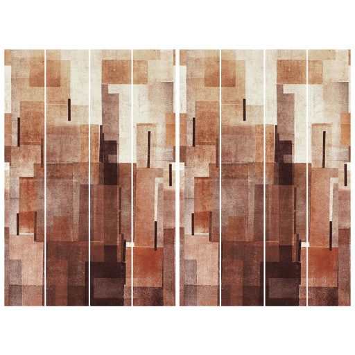 Absztrakt formanyelv ragyogó színjáték - Tokio építészete bézs barna terrakotta falpanel
