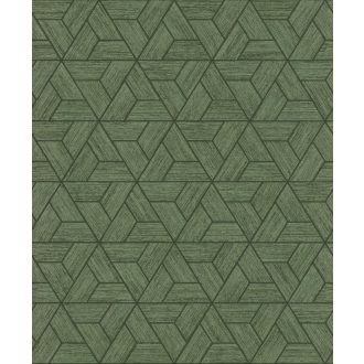   Origami szimbolika - geometriai minta háromszögek trapézok olívzöld arany csillogás tapéta