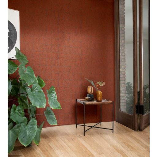 Wabi-Sabi a szépségérzékelés japánul - tökéletlen négyzetek paprikapiros fémes sötét ezüst tapéta
