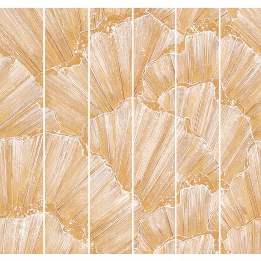 Lenyűgöző vizuális performance! Óriás kagylók szemet gyönyörködtető panorámája "L" aranyló-barna és törtfehér tónus falpanel