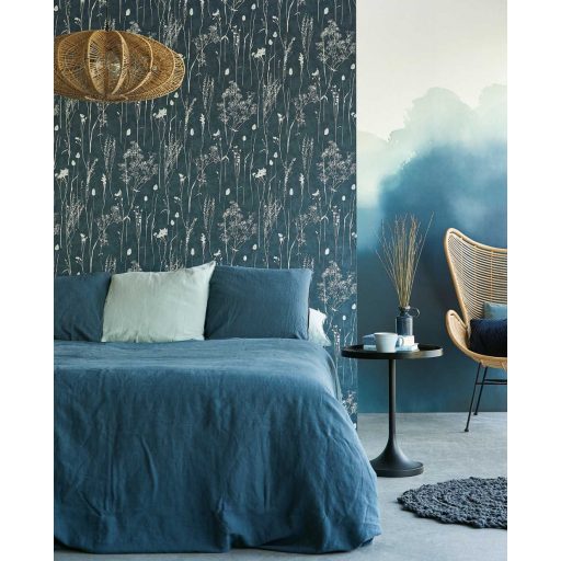 Eijffinger Waterfront 300912 AQUERELLE Natur Art felhők akvarell megjelenésben kék árnyalatok vízkék fehér falpanel