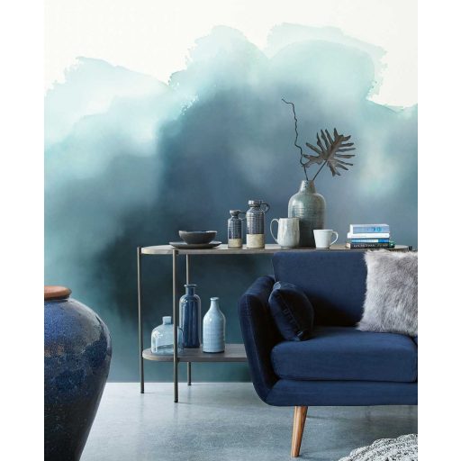 Eijffinger Waterfront 300913 AQUERELLE Natur Art felhők akvarell megjelenésben kék árnyalatok vízkék fehér falpanel