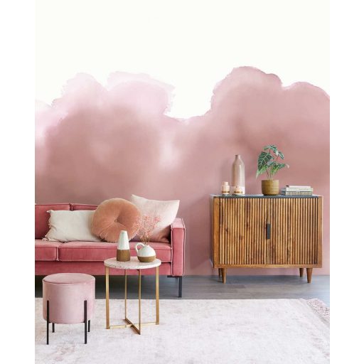 Eijffinger Waterfront 300916 AQUERELLE Natur Art felhők akvarell megjelenésben rózsaszín pink/piros fehér falpanel