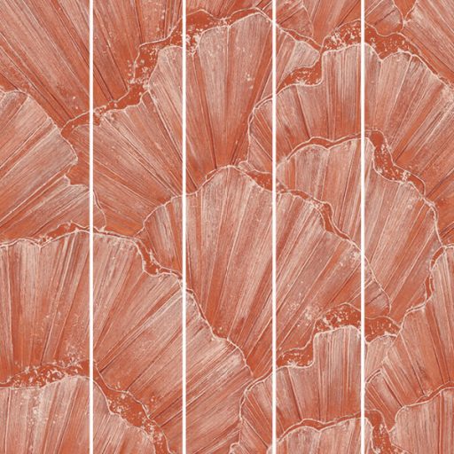 Lenyűgöző vizuális performance! Óriás kagylók szemet gyönyörködtető panorámája "M" korallvörös krém és rózsaszín tónus falpanel