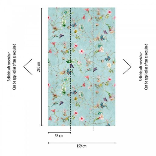 AS-Creation Metropolitan Stories the Wall 38268-1 Botanikus szines kis virágok pillangók zöld rózsaszín szines falpanel