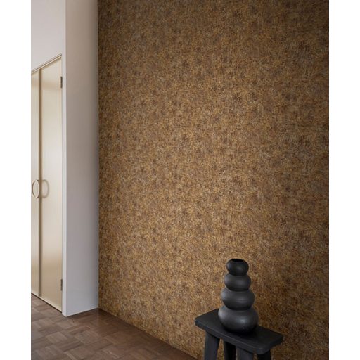 Kézműves elegancia és modern minimalizmus - matt és fényes pontok találkozása rozsda és csokoládébarna aranyos-okker tónus tapéta