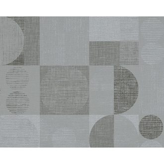   As-Creation Titanium 30644-2 Geometrikus grafikus retro szürke ezüst antracit fémes hatás tapéta