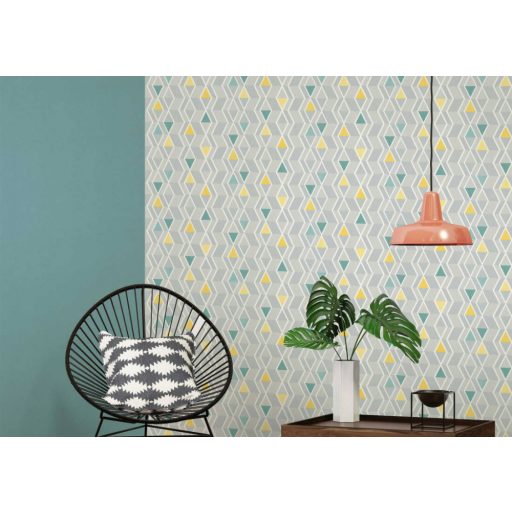 Strukturált textilhatású egyszínű minta kék/zöldeskék tónus tapéta