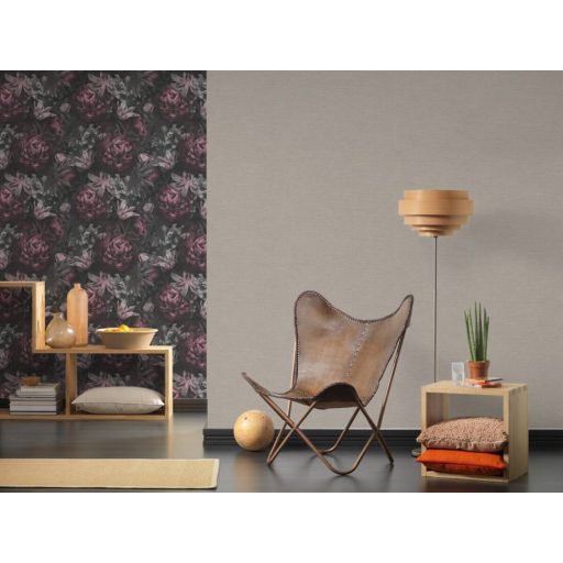 Strukturált textilhatású egyszínű minta szürke tónus tapéta