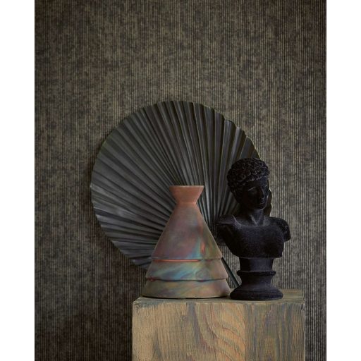 Eijffinger MUSEUM 307323 Natur Csíkos természetes flockolt textil antracit tapéta