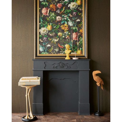 Eijffinger MUSEUM 307333 Natur Gyűrt anyag megjelenés fekete arany finom fényű erezet tapéta