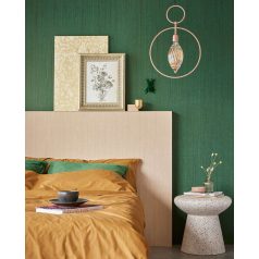   Eijffinger MUSEUM 307335 Natur Gyűrt anyag megjelenés sötétzöld arany finom fényű erezet tapéta