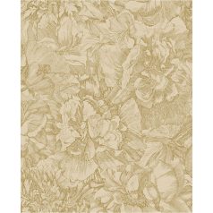   Eijffinger MUSEUM 307341 Romantikus virágos sűrű szirmok grafikus ábrázolása sárgásbézs arany tapéta