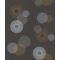 Mid-century misztikum - táncoló geometrikus korongok antracit sötétszürke arany/mustár törtfrhér és ezüst tónus fémes hatás tapéta