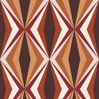   Lutece California Nostalgie 51173010 LOSANGE TERRACOTTA Retro rombusz minta krémfehér sárga narancs terrakotta vörös barna tapéta