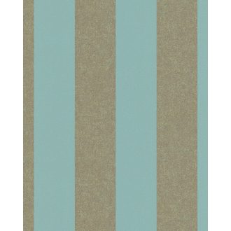   Marburg La Veneziana 4, 31326  csíkos blokkcsíkos kékeszöld arany fémes hatás tapéta