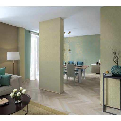 Marburg La Veneziana 4, 31340 strukturált egyszínű zöld aranybarna fémes hatás tapéta