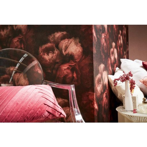 As-Creation New Walls 37392-4 ROMANTIC DREAM nagyformátumú virágzó bimbók vörös fekete zöld tapéta