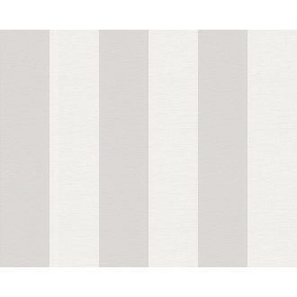   As-Creation Liberté/Maison Charme 3140-31 Klasszikus csíkos krémfehér és szürke tónus tapéta