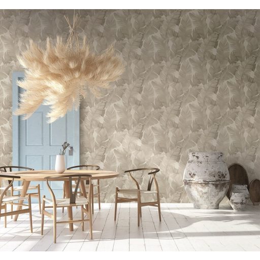 Marburg Avalon 31625 Natur trópusi botanikus banánlevelek krémfehér bézs barna fémes hatás tapéta