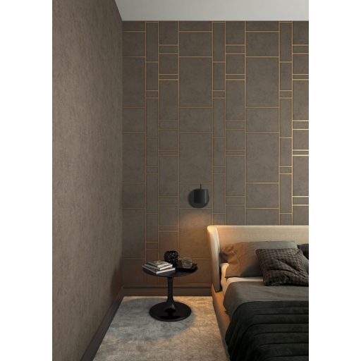 Marburg Imagine 31749 Geometrikus grafikus csempe jellegű minta sötétbarna arany fémes hatás tapéta