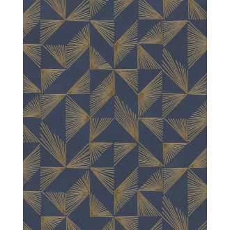   Marburg Schöner Wohnen New Modern 31844 Geometrikus grafikus minimalista kék/sötétkék arany fénylő mintarajzolat tapéta
