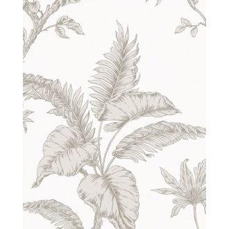   Marburg Schöner Wohnen New Modern 31845 Natur Botanikus nagyformátumú levélminta fehér bézs barna tapéta