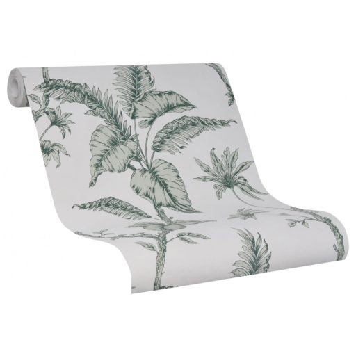 Marburg Schöner Wohnen New Modern 31846 Natur Botanikus nagyformátumú levélminta fehér zöld sötétzöld tapéta