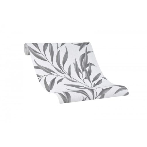 Marburg Modernista/Urban Spaces 32201 Natur levélmotívom szürkésfehér szürke ezüst fénylő mintafelület tapéta