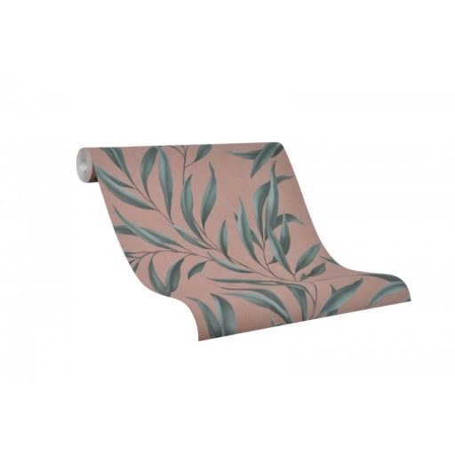 Marburg Modernista 32205 Natur levélmotívom vörösesbarna barna zöld fénylő mintafelület tapéta