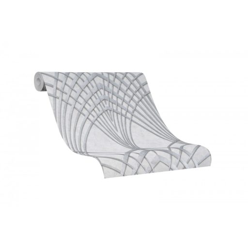 Marburg Modernista/Urban Spaces 32253 Art Deco hegyes ívek világos szürke kékes szürke ezüst fénylő mintafelület tapéta