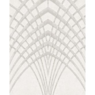   Marburg Modernista/Urban Spaces 32254 Art Deco hegyes ívek szürkésfehér szürkésbézs arany fénylő mintafelület tapéta