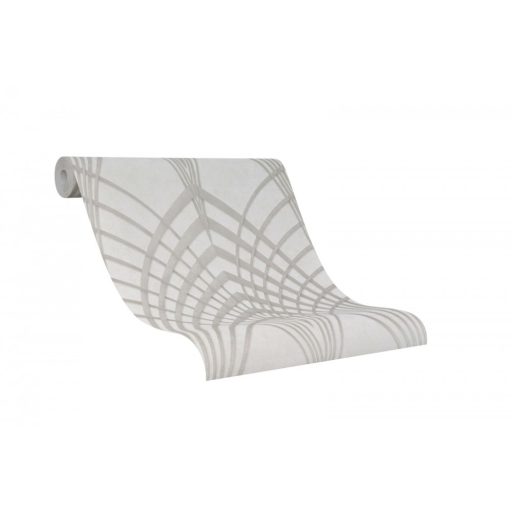 Marburg Modernista/Urban Spaces 32254 Art Deco hegyes ívek szürkésfehér szürkésbézs arany fénylő mintafelület tapéta