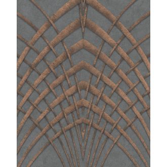   Marburg Modernista/Urban Spaces 32256 Art Deco hegyes ívek szürke zöldes szürke rézszín fénylő mintafelület tapéta