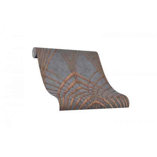 Marburg Modernista/Urban Spaces 32256 Art Deco hegyes ívek szürke zöldes szürke rézszín fénylő mintafelület tapéta