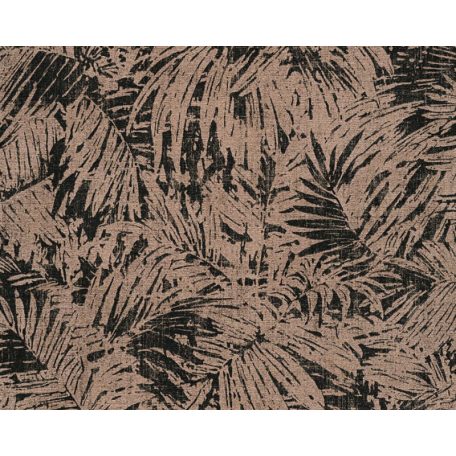 As-Creation Borneo 32263-1 Natur levelek páfrányok fekete bronz fémes hatás tapéta