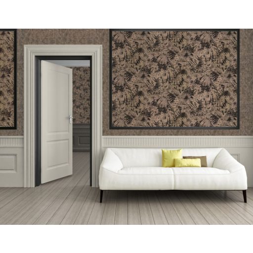 As-Creation Borneo 32263-1 Natur levelek páfrányok fekete bronz fémes hatás tapéta