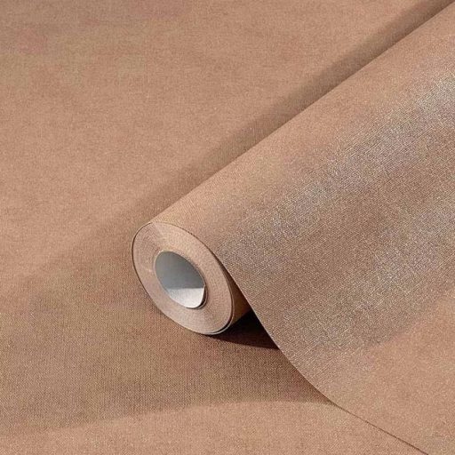 Textilhatású strukturált egyszínű minta barna tónus tapéta