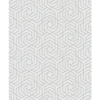   Marburg City Glam/Urban Spaces 32607 Grafikus betonhatású háttéren labirintus minta világosszürke ezüst fémes hatás tapéta