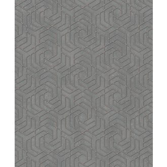   Marburg City Glam/Urban Spaces 32609 Grafikus betonhatású háttéren labirintus minta sötétszürke roségold fémes hatás tapéta