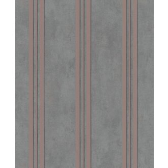   Marburg City Glam 32637 Klasszikus csíkos design szürke rosé rézszín fémes hatás tapéta