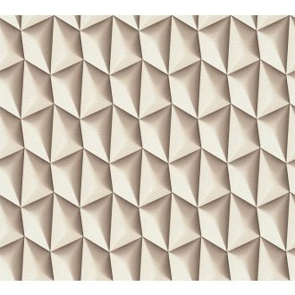   Extrém mélységérzetű háromdimenziós grafikai minta bézs barna és sötétbarna tónus tapéta