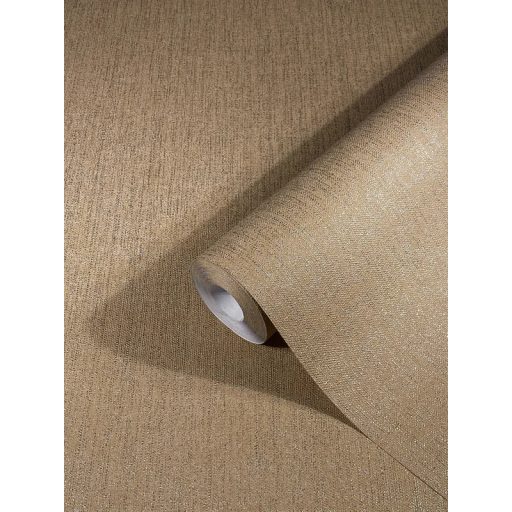 Természetes textil struktúrájú egyszínű minta barna/aranybarna tónus tapéta