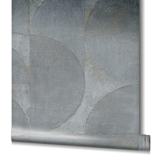 Marburg Vintage Deluxe 32820 Vintage Geometrikus Grafikus beton háttéren óriás körök körívek szürke szürkésbarna ezüst arany tapéta