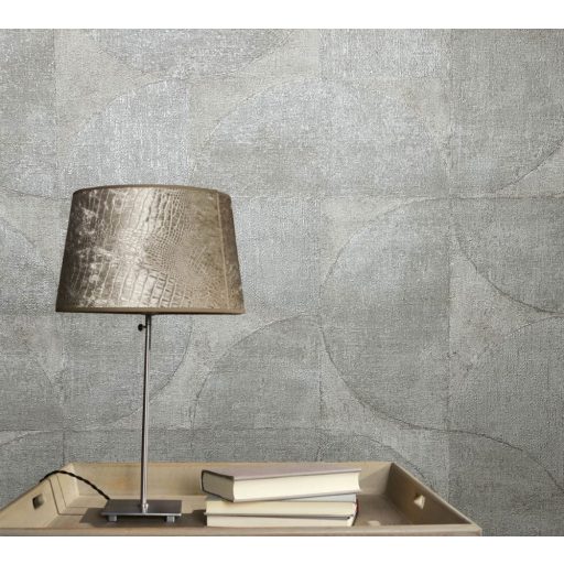Marburg Vintage Deluxe 32825 Vintage Geometrikus Grafikus beton háttéren óriás körök körívek szürke bézs ezüst rézszín tapéta